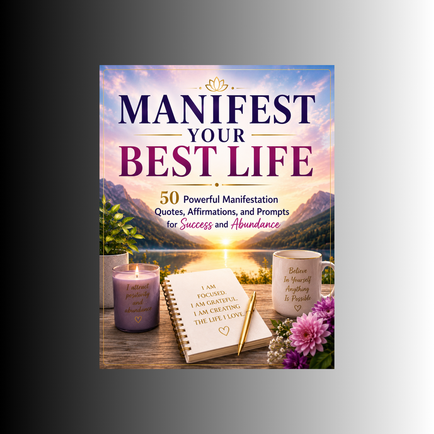 Manifest Your Best Life: 50 Powerful Manifestation Quotes, Affirmations, and Prompts eBook (PLR)